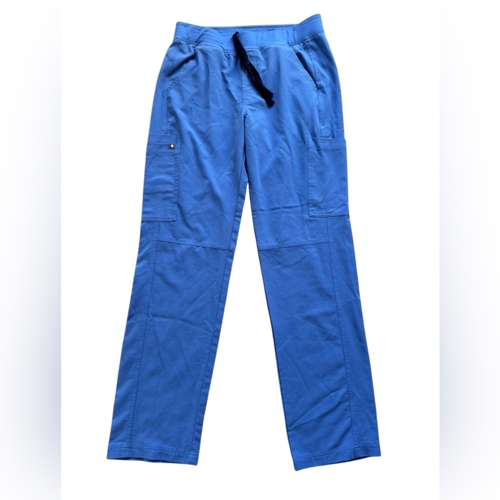 Figs Axim Cargo Scrub Pants Mens Medium Blue Workwear Utility